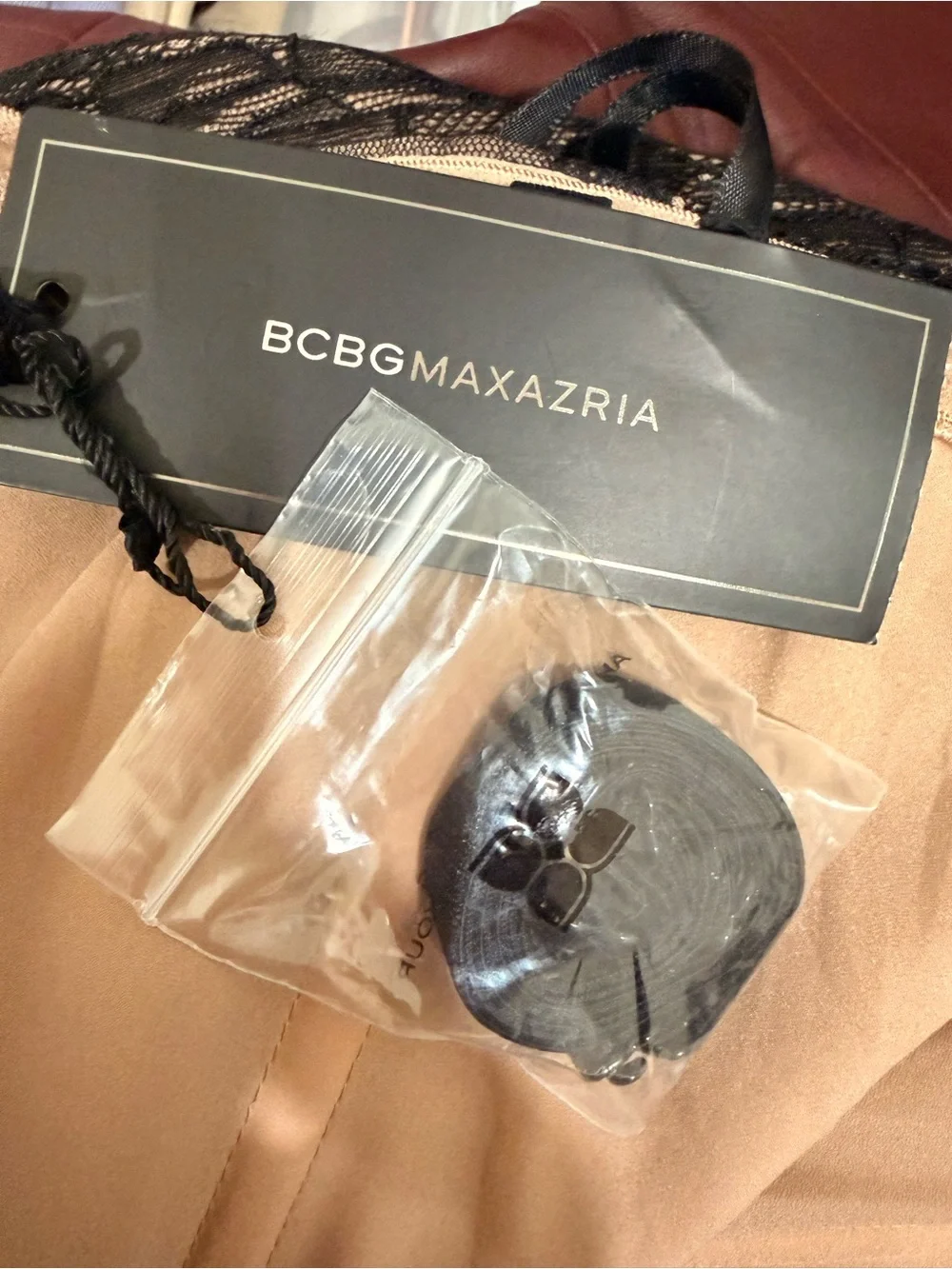 BCBGMaxAzria Black Sheer Lace Strapless Bandeau - Picture 5 of 5
